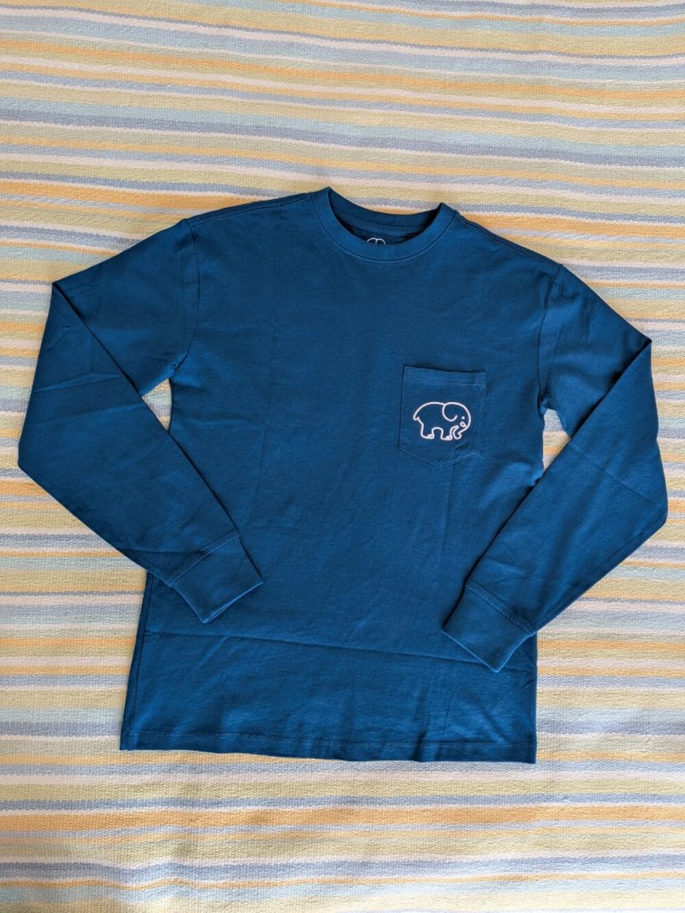 ⭐ Ivory Ella Teal Blue Elephant long sleeve shirt XS - Picture 3 of 7